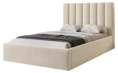 Produktbild von Polsterbett CIERO 120x200 Beige Boucle Stoff mit Bettkasten & Lattenrost