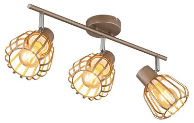 Immagine prodotto di Lampada da soffitto OLIN, a 3 luci, marrone, faretto, L 50 cm, metallo