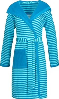 Produktbild von Esprit Damenbademantel striped hoody Farbe turquoise Größe 32/34
