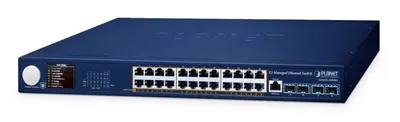 Zdjęcie produktu dla PLANET Layer 3 24-Port 10/100/1000T, Zarządzany, L3, Gigabit Ethernet (10/100/1000), Obsługa PoE