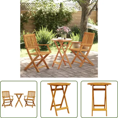 Produktbild von The Living Store 3-tlg. Bistro-Set Klappbar Massivholz Akazie