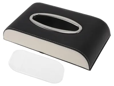 Image de Support pour mouchoirs de voiture avec tapis antidérapant et anneau en acier