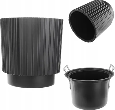 Image de KADAX Pot de fleurs avec insert, 30 cm, noir