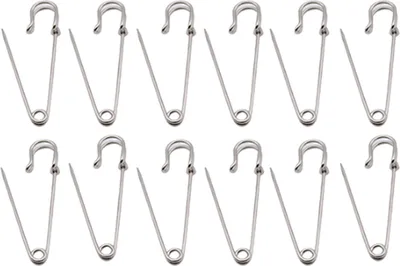Produktbild von Große Sicherheitsnadeln 12 Stück, 7 cm, Edelstahl Für Kleidung, Decken Und Bastelarbeiten