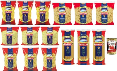Produktbild von Divella Pasta Testpaket Ziti - Rotelle - Orecchiette - Stelline - Pipe Rigate, Italienische Nudeln aus Hartweizengrieß, 15x 500 g + Italian Gourmet polpa 400g