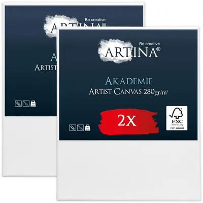 Produktbild von Artina Keilrahmen Leinwand Akademie, 50x60cm, 2er Set