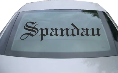 Produktbild von Indigos UG - Aufkleber Heckscheibe & Motorklappe DE6575 - schwarz - 600x150 mm - Stadt Pandau - Auto Scheiben Fenster Heckklappe Tuning Racing JDM - Die cut