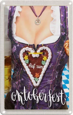 Produktbild von vianmo Blechschild 18x12 cm  München Dirndl Brezel Feiern Party