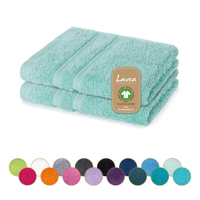 Zdjęcie produktu dla Lavea® Seiftuch, zestaw 2 sztuk, 30x30 cm, ściereczka do mycia, 100% bawełna, ręczniki gościnne, bardzo chłonne, nadające się do prania, wytrzymałe, seria frotte Bali – kolor lśniącej zieleni