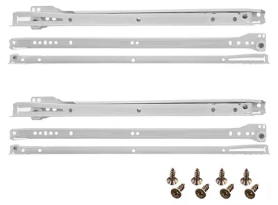 Imagen del producto de Guías deslizantes de 350 mm, 2 unidades, color blanco, para cocina y jardín