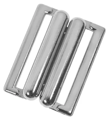 2 Bikini-Verschlüsse silber A 24x18mm | I 20x4mm
