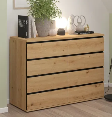 Immagine prodotto di Cassettiera Naxos 121x40x86cm rovere artigianale nero opaco