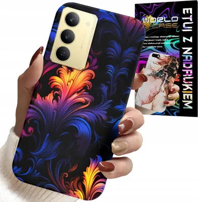 Zdjęcie produktu dla Etui Do Realme 14X - Abstrakcyjne Kolorowe Wzory + Folia