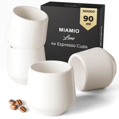 Produktbild von Elzusha – Set aus 4 hochwertigen Espressotassen ohne Henkel, 80 ml Fassungsvermögen