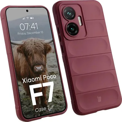 Produktbild von Robuste Handyhülle für Xiaomi POCO F7, Bizon Case Tur, Burgunderrot