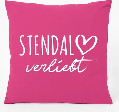 Produktbild von Huuraa Kissen Stendal verliebt 40x40cm mit Füllung Fuchsia Baumwolle Dekokissen Geschenkidee