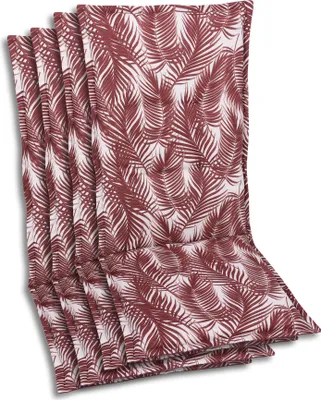 Produktbild von GO-DE Textil, Sesselauflage Hochlehner, 4er Set, Farbe: rot, Maße ca.: 120 cm x 50 cm x 6 cm, Rückenhöhe: 72
