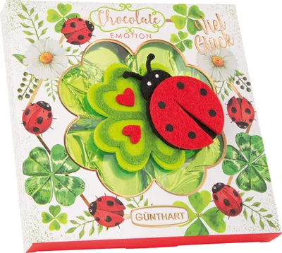 Produktbild von Günthart Chocolate Emotion Glücksklee Präsent 89g