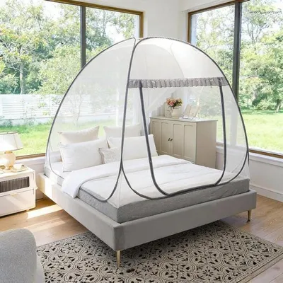 Faltbares Moskitonetz für Bett 180 cm x 200 cm - Tragbarer Insektenschutz, Ideal zum Campen und für den Hausgebrauch