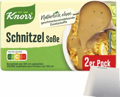 Produktbild von Knorr Schnitzel Soße (2x0,25l Packung) + usy Block