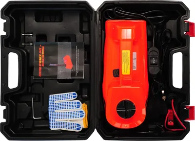 Image de Cric électrique 12 V avec pompe à air et éclairage LED, 5 tonnes, 10 000 livres, portable, pour SUV, monospaces, camions, changement de pneus, plage de levage de 5,9 à 20,47 pouces