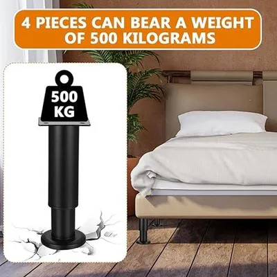 Produktbild von Famanu Möbelbeine höhenverstellbar, schwarz, 12-18 cm - für Schränke, Kommoden, Tische, Betten