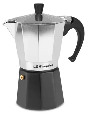 Obrázok produktu pre Orbegozo KFM 630, Moka kanvica, Čierna, Strieborná, Hliník, 6 šálok