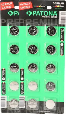 Image de PATONA Premium 20x CR2032 Batterien (2x10er) Pack 3V Lithium