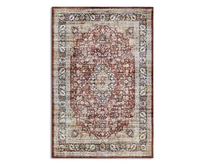 Zdjęcie produktu dla Dywan orientalny do salonu 80x150cm, płasko tkany czerwono kremowy