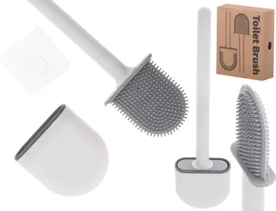 Produktbild von Silikon Toilettenbürste mit Schale weiß