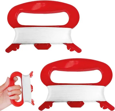 Imagen del producto de Juego de 2 cometas para windsurf, con carrete de 12 cm, 100 metros de cuerda, con asa, para niños y para uso en jardines