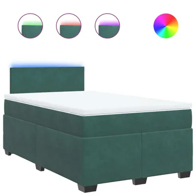 Produktbild von Boxspringbett mit Matratze Dunkelgrün 120x190 cm Samt