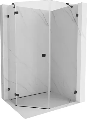 Immagine prodotto di Mexen Lunar cabina doccia pentagonale battente sinistra 80 x 90 cm, trasparente, nero - 831-080L-090P-70-00-L