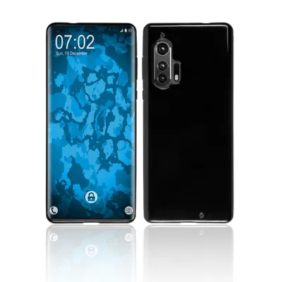 Produktbild von PhoneNatic Case kompatibel mit Motorola Moto Edge Plus - schwarz Silikon Hülle crystal-case Cover