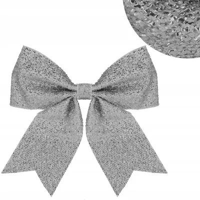 Immagine prodotto di 10 pezzi fiocchi di Natale decorazioni fiocchi filo glitter argento