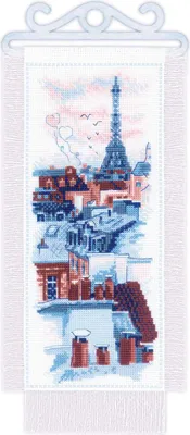 Produktbild von Auslaufmodell Riolis Kreuzstich Set "Pariser Dächer", Zählmuster, 15x31cm