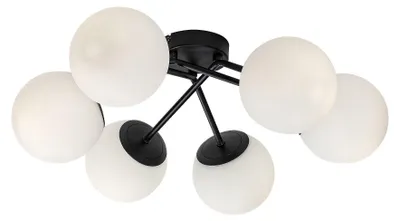 Image de Rabalux 71294 Plafonniers Meduza E14 6x MAX 20 métal verre noir mat