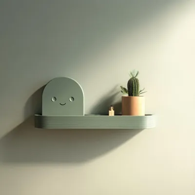 lächelndes Kawaii-Wandregal – Decords Wandregal, Produktansicht 1