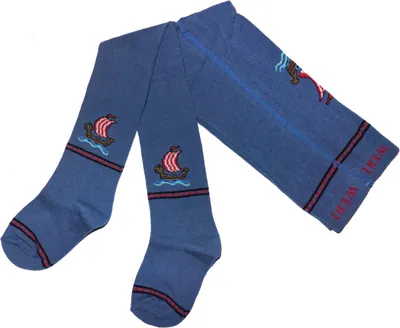 Produktbild von Kinderstrumpfhosen für Jungen aus Baumwolle Wikingerschiff Jeans Größe 86-92