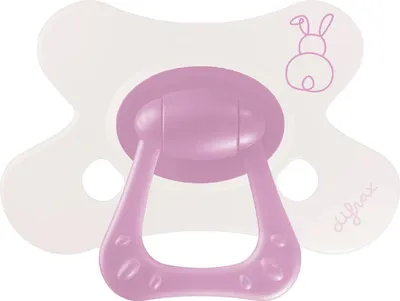 Produktbild von Difrax Natural Schnuller - 6+ Mte - Berry Pink Bunny | Difrax