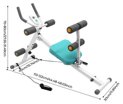Produktbild von Verstellbarer Bauchtrainer - Zusammenklappbar - LCD-Display - Widerstandsbänder - Belastbarkeit bis 120 kg - Ganzkörpertraining - Heimfitness