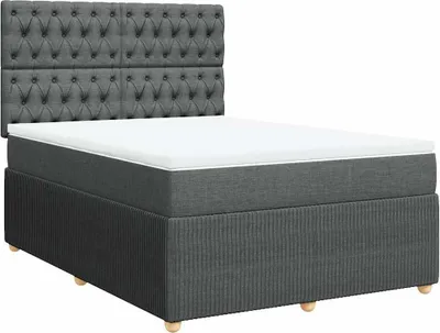 Produktbild von vidaXL Boxspringbett mit Matratze Dunkelgrau 160x200 cm Stoff