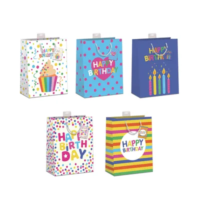 Produktbild von 10 Geschenktaschen A5 Format medium Happy Birthday€ 19,50 pro Tüte € 1,95 Bundle Set Geschenktüten