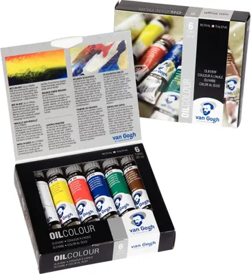 Zdjęcie produktu dla Van Gogh 02821406, Niebieski, Zielony, Czerwony, Umbra, Biały, Żółty, 20 ml, 105 - 268 - 393 - 512 - 619 - 409, Tubka, Pudełko kartonowe, 6 szt.