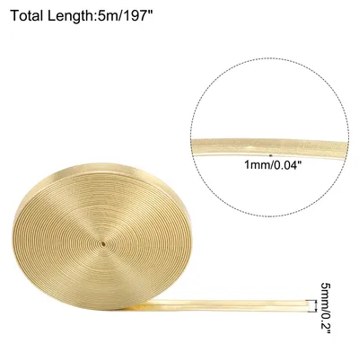 Produktbild von Lederstreifen 0,2" breit 197" lang Metallisches Flaches Kunstleder Gš¹rtelband Weiche Riemen fš¹r Basteln Diy N?hen Zugseile, Gold