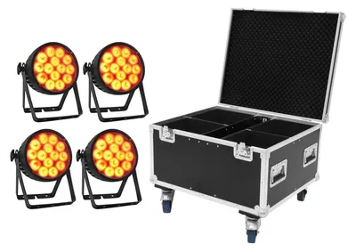 Produktbild von EUROLITE Set 4x LED IP PAR 14x10W HCL + Case (20000665)