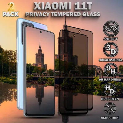 Obrázok produktu pre 2-balenie Xiaomi 11T Ochranné sklo na displej Privacy - Tvrdené sklo 9H - Super kvalita 3D