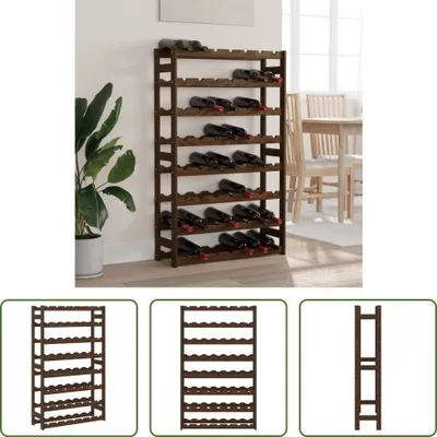 Image de The Living Store Casier à vin pour 56 bouteilles Pin massif brun