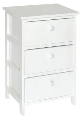 Immagine prodotto di Cassetiera con 3 Cassetti in Legno Paulownia Bianco Fadi