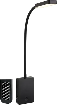 Obrázok produktu pre Dobíjateľná LED lampa na čítanie Bez vŕtania Nástenné svetlo Stmievateľné Lepidlo Flexibilné 50 cm Čierna